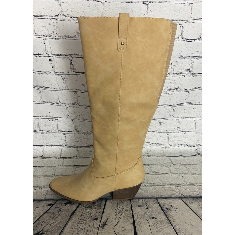 Frye & Co NWOT Womens Selah Riding Cowboy Boot 11M Cream Leather Stacked Heel - Picture 3 of 12